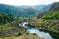 Paysage de la rivière Arda après le mur du barrage Stouden Kladenetz, Rhodopes de l'est